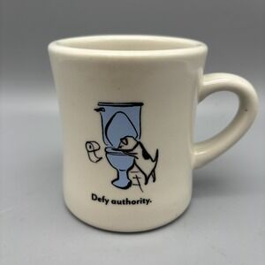 Bad Dog Wisdom Coffee Cup Mug DEFY AUTHORITY Restaurant Ware Diner Style Thick‎